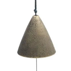 MIYA Company Wind Chime Cone Gold Ribbed 2"